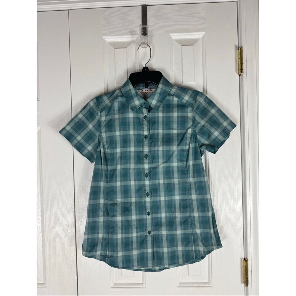 Orvis Womens Plaid Button Front Blouse Size XS